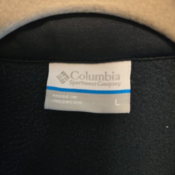 COLUMBIA SPORTSWEAR CO FULL ZIP VEST BLUE FLEECE KNIT ARMHOLE TRIM SIZE LARGE - Picture 2 of 9